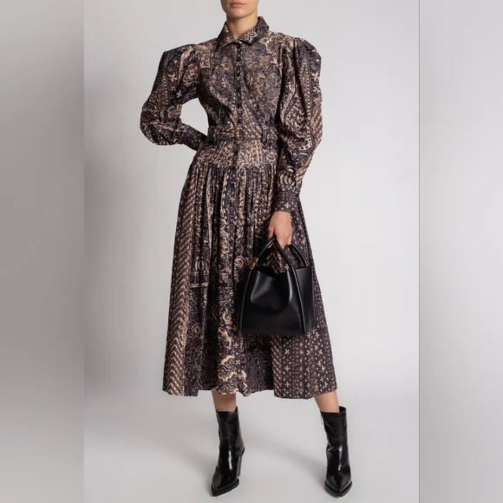 Ulla Johnson Lucinda Puff Sleeve Victorian Inspired Collared Maxi Dress size 2 - Picture 2 of 14